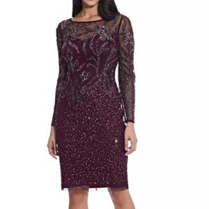 Adrianna Papell Purple Sequin Cocktail Dress 4
